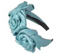 1 diadema de flores grandes, diadema de flores para novia, diadema ancha, corona de flores, rosas para el pelo, accesorios para el pelo para carnaval, fiesta, playa, vacaciones, azul lago