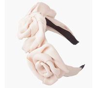 1 diadema de flores grandes, diadema de flores para novia, diadema ancha, corona de flores, rosas para el pelo para carnaval, fiesta, playa, vacaciones, color crema