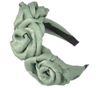 1 diadema de flores grandes, diadema de flores para novia, diadema ancha para el pelo, corona de flores, rosas para el pelo para carnaval, fiesta, playa, vacaciones, color verde