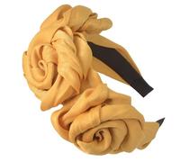 1 diadema de flores, rosa grande, diadema de flores, corona de pelo, diademas anchas, corona de flores, rosas para el pelo para carnaval, fiesta, playa, vacaciones, color amarillo