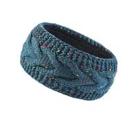 1 Diadema de invierno tejida a mano, calentador orejas ganchillo con forro felpa(Blue)