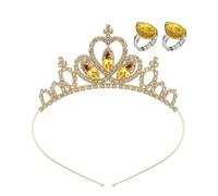 1 Diadema De La Corona Y 2 Anillos De Diamantes De Diablo, Joyas Para Niños, Accesorios Para La Ropa De Fiesta, Suministros De Aderezo Para Niñas.