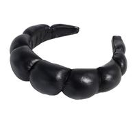 1 diadema de nubes monocromáticas, tela retro, antideslizante, ancha y gruesa, cinta para el pelo para novia, diadema acolchada para mujeres y damas, para uso diario en bodas, fiestas, color negro