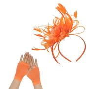 1 Diadema De Plumas Y 1 Par De Guantes De Malla, Accesorios De Boda, Accesorios De Malla Para El Cabello, Accesorios Elegantes Para El Cabello, Adecuados Para Bodas Y Fiestas.