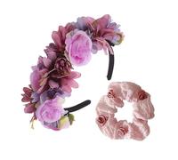 1 Diadema De Rosas Y 1 Lazo Para El Pelo De Rosas, Accesorios Elegantes Para El Cabello Para Mujer, Accesorios Para El Cabello, Accesorios Para El Cabello De Fiesta, Accesorios De Vestir