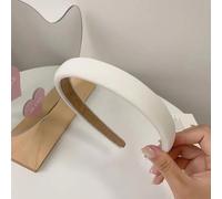 1 diadema para mujer, serie de colores caramelo, cinta ancha y gruesa, diadema simple, colorida, retro, accesorios para el cabello para mujeres, fiestas, bodas, color blanco