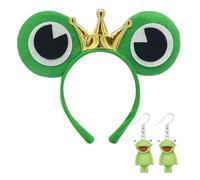 1 Diadema Y 1 Par De Pendientes, Tocado De Corona, Vestido De Fiesta Divertido, Apto Para Niños Y Adultos, Linda Forma De Rana.