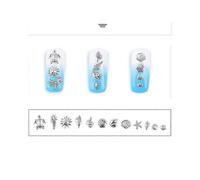 1 Disc 12 Styles 3d Mixed Design Nail Art Stickers Decals Metallic Silver Marine Life Shell Star Sea Studs Rhinestones Accessories Manicure Diy Decora