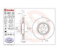 1 Disco De Freno Brembo Barnizado Para Eje Delantero/trasero 09.9821.21