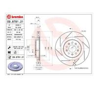 1 Disco De Freno Brembo Barnizado Para Eje Trasero 09.8781.21