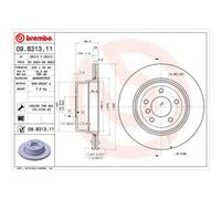 1 Disco De Freno Brembo Barnizado Para Eje Trasero 09.b313.11