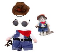 1 disfraz de vaquero para mascotas, 1 par de gafas negras, disfraz divertido para perros, disfraz de vaquero, uniforme para mascotas, incl
