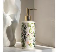 1 Dispensador floral en relieve de 430 ml y botella de baño resistente a las manchas, adecuado para el hogar y , ideal para almacenar loción en varios