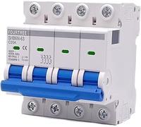 1 Disyuntor de 4 polos 400 V ~ Caja de distribución del interruptor de aire del hogar Equipo mecánico Protección del motor 72 mm (Size : 4 Pole, Color : 6A)(6a)