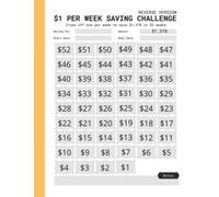 1 Dollar Weekly Savings Challenge: $1 Per Week Saving Planner To Save $1000 And $378 In One Year - 52 Week Money Challenge Tracker (Includes Reverse Version)