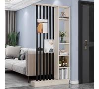 1 Elegante biombo de Madera con estantes for el hogar y la Oficina, Ideal for privacidad y Almacenamiento.(Khaki+Black 39.3x9.4x79.5in)