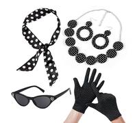 1 elegante juego de fiesta de graduación de los años 60 para mujer, accesorios de carnaval para fiestas, bailes de graduación, falda, Negro , Talla única