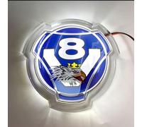 1 emblema delantero Griffin V8 para Scania con tiras de iluminación LED blancas de 24 V aplicables a accesorios iluminados de camiones (azul)