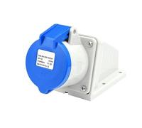 1 enchufe eléctrico de 3 pines, 32 A, IP44, for montaje en superficie de pared, conector de entrada for fábricas, metro, estadios e industria.(Surface Mount Socket)