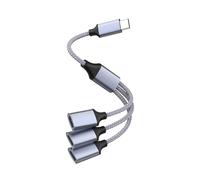 1 enchufe macho a 3 enchufes hembra tipo C a 3 USB 2.0 OTG, cable de carga de datos, adaptador de corriente, concentradores USB multipuertos