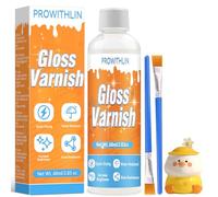 1 esmalte de arcilla seca al aire con 2 pinceles, barniz de arcilla brillante para secar al aire, cerámica, pintura al óleo y madera, impermeable, resistente a grietas, arañazos y desgaste, barniz de