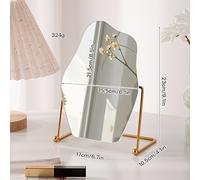 1 Espejo de Maquillaje , Forma de , Giratorio, Base de Metal, Se Puede Utilizar en Sala de Maquillaje, Dormitorio, Oficina, Espejo de Maquillaje Personal