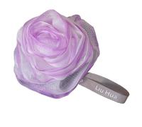 1 esponja de baño de 50 g, forma de rosa, bolas de aire de ducha, puf con cinta para colgar, esponja exfoliante, esponja exfoliante, esponja de ducha, cepillo de baño para hombre y mujer, color lila