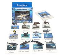 1 Establezca Figuras de Animales oceánicos con Tarjetas de Juego de Combate de Animales simulados plástico Realista oceánicos Decoraciones para Escritorio de CAS