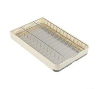 1 estante de platos de acero inoxidable retráctil para almacenamiento de encimera de armario de cocina con drenaje automático de gran capacidad (cocinar)