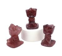 1 estatua de monstruos, piedras de cristales naturales, talladas, manualidades, decoración del hogar