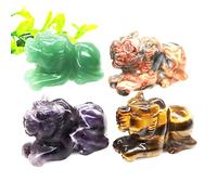 1 estatua de tigre con cristales naturales tallados en piedra para decoración del hogar