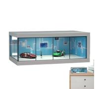 1 estuche de almacenamiento para modelo de coche, a prueba de polvo, vitrina LED, almacenamiento y organización que ahorra espacio, vitrinas estables con luz, organizador de juguetes para vehículos