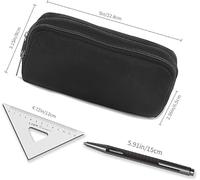 1 Estuche De Lápices Negro Y 1 Cole De Estrella, Estuche De Lápices Simple, Almacenamiento De Papelería Para Estudiantes, Universal Para Niños Y Adultos, Suministros De Oficina Para El Estudio.