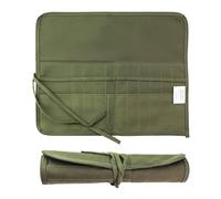 1 estuche de lona con 22 ranuras para pinceles, rollo de lápices, soporte para pinceles de pintura, bolsas de arte para artistas para dibujar, bolígrafo acuarela (verde militar)