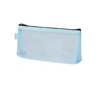 1 estuche de malla transparente portátil para lápices, oficina, estudiantes, suministros escolares, bolsa de almacenamiento de billetes, Blue, Talla única