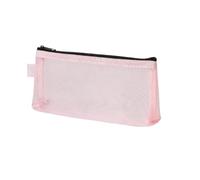 1 estuche de malla transparente portátil para lápices, oficina, estudiantes, suministros escolares, bolsa de almacenamiento de billetes, Pink, Talla única