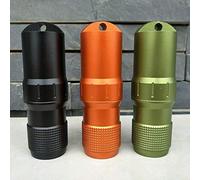 1 estuche impermeable de aluminio, portátil al aire libre hermético píldora caja botella, fósforo de almacenamiento de sello de coincidencia EDC supervivencia contenedor cápsula, naranja