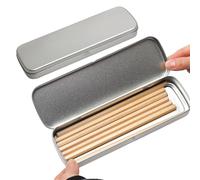 1 Estuche para bolígrafos de metal de 2 piezas con, lápiz escolar portátil para marcadores, borradores y caja de lápices para materiales de arte
