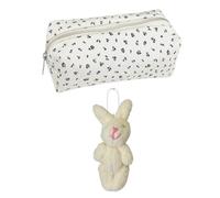 1 Estuche para Lápices De Flores Y 1 Cole De Conejo, Bolsa De Papelería Simple De Gran Capacidad, Almacenamiento Clasificado Conveniente, La Tela Es Resistente Al Desgaste Y Fácil De Cuidar.