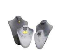 1 expositor de joyas de terciopelo sedoso, organizador de joyas, collares, colgantes, maniquí, busto, expositor.(Blue,S)