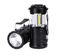 1 farol LED plegable de 200 lúmenes, kit de supervivencia adecuado para huracanes, luz de emergencia para cortes de tormentas, linternas portátiles al aire libre, color negro (pilas no incluidas)
