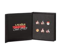 1. FC Köln Pin Box Retro Logos | 6 Pines de Metal | Caja de presentación negra