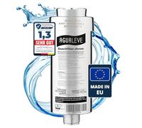 1 filtro de agua AGUALEVE para ducha - Filtro de ducha,en cromo,contra la cal, los metales pesados, el cloro, la suciedad,piel y cabello más hermosos, calidad de marca certificada TÜV Made in EU