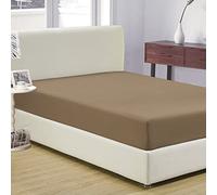 1 Fitted Sheet Only, 100% Egyptian Cotton 400 Thread Count, Fits Mattress Perfectly - Soft Wrinkle Free Sheet -32 CM Deep Pocketof Fitted Sheet, Taupe Solid- Super King Size