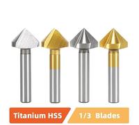 1 fresa de chaflán acero alta velocidad, un solo filo y tres filos, for agujeros interiores metal, apta for mecanizado CNC(20.5,90Degree 1F White)