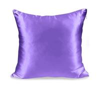 1 funda de almohada de seda de 45 x 45 pulgadas, funda de almohada de satén sedoso para el cabello, cómoda funda de almohada para decoración del hogar (morado, 45 x 45 cm)