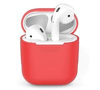 1 funda de silicona para auriculares inalámbricos con Bluetooth de TPU para AirPods, accesorios de piel para Apple Airpods (rojo)