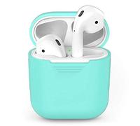 1 funda de silicona para auriculares inalámbricos con Bluetooth de TPU para AirPods, funda protectora para Apple Airpods, caja de carga (verde)