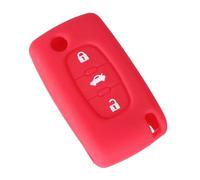 1 Funda de Silicona para Llave de Coche de 2/3 Botones para Citroen C2 C3 C4 C6 para Peugeot 107 207 307 308 406 407 408 607(3 Buttons Red)