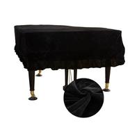 1 funda de terciopelo for Piano cola, cubierta completa for muebles, protectora antiarañazos, accesorios lavables for instrumentos Para Piano(Black,S)